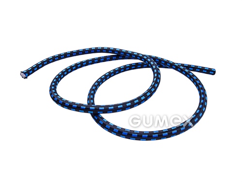 Gumolano, průměr 10mm, pryžové vlákno/PP oplet, černo-modré